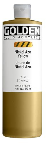 Golden : Fluid Acrylic Paint : 473ml (16oz) : Nickel Azo Yellow