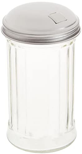 American Metalcraft GLA316 Glass Sugar Shaker with Lid, 350ml, Clear