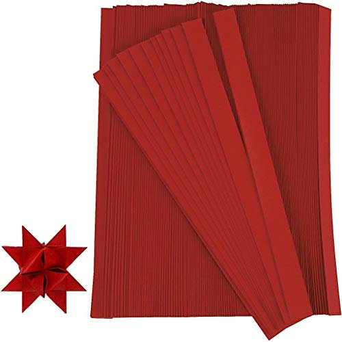 Creativ Company 20932 Papierstreifen zum Falten von Sternen, 500 Stück, Rot