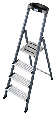 KRAUSE Stehleiter Securo eloxiert, 4 Stufen, 126429