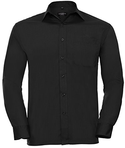 Russell Collection Mens Long Sleeve Shirt (19.5) (Black)