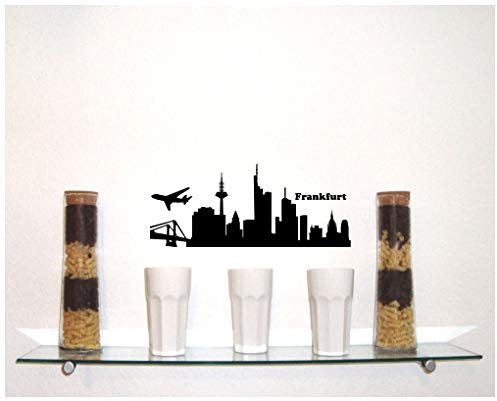 Samunshi® Wandsticker Frankfurt Skyline schwarz 30x12,6cm