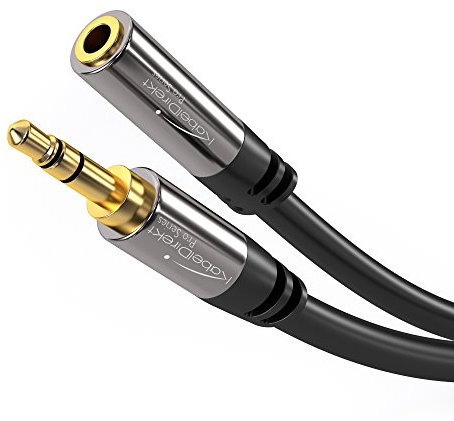 KabelDirekt – 3m Cable de Extensión 3,5mm Jack (Cable Aux, Audio Estéreo, Conector 3,5mm Macho a Hembra, para extender cables de auriculares)