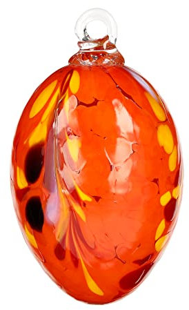 Marolin Handgefertigtes Osterei aus Glas, orange
