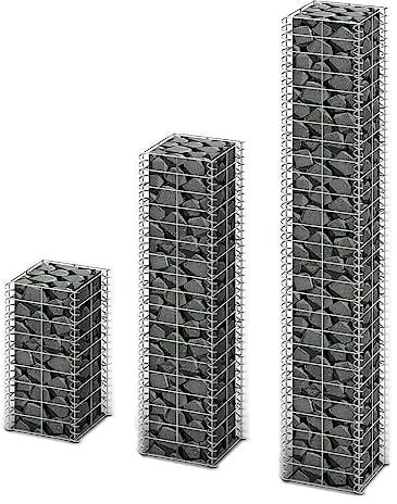 vidaXL 3x Bases pour Mur Gabion Clôture Bordure de Jardin Panier à Pierres