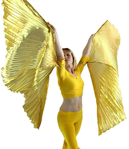 Danzcue Hand-gehalten Bauchtanz Anbetungs Isis Flügel Gold M-L-Adult