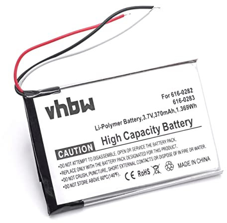vhbw 1x Akku kompatibel mit Apple iPod Nano 4G MA004LL MP3-Player Musik Player (400 mAh, 3,7 V, Li-Polymer)