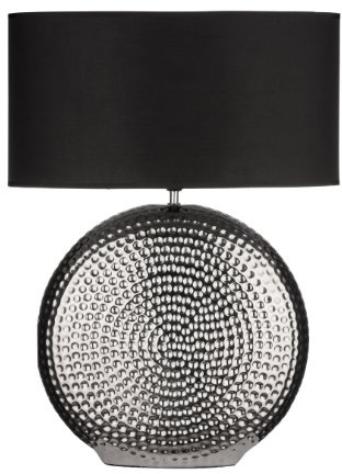 Premier Housewares Ceramic Table Lamp with Fabric Shade - Black