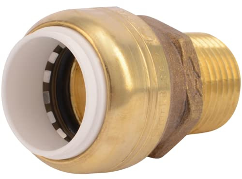 SharkBite UIP120A Brass Push PVC Male Adapter, 1/2 in