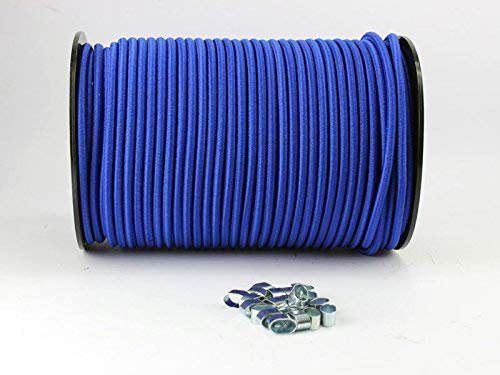 10mm Expanderseil blau 30m +10 Würgeklemmen Gummiseil Seil Klemmen Plane