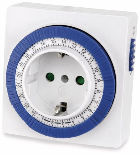 Pollin-Choice Zeitschaltuhr ZU-9A - Timer - Weiß/Blau - 155g - 15 Min. Schaltabstand - 3500W Schaltleistung - Dauerbetrieb