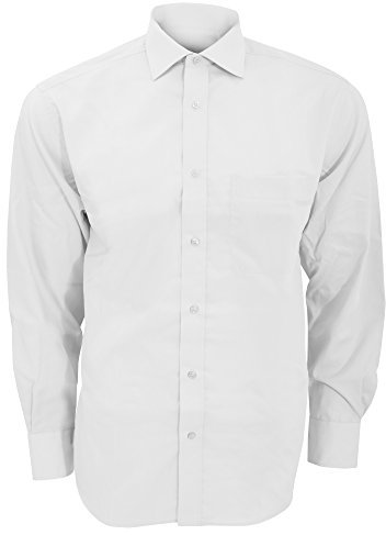 Kustom Kit Mens Premium Non Iron Long Sleeve Shirt (17.5inch) (White)