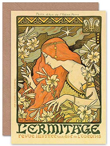 Wee Blue Coo ALPHONSE MUCHA LERMITAGE ILUSTREE OLD MASTER PAINTING GREETINGS CARD
