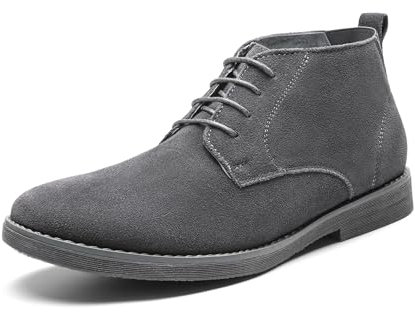 Bruno Marc Men's Chukka Suede Leather Chukka Desert Oxford Ankle Boots,Size 8,Grey,Chukka