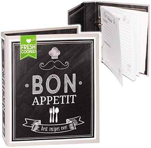 alles-meine.de GmbH Kochbuch & Backbuch - Ordner/Ringbuch/Sammelordner - Bon Appetit - Beste Rezepte__ 25 Seiten - ERWEITERBAR - Rezeptbuch zum selberschreiben mit Regis..