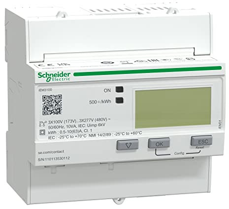 Schneider A9MEM3100 Energiezähler, 3-phasig, 63A, mit Teilzähler M