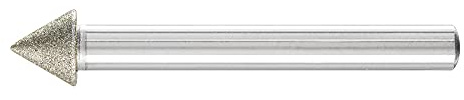 PFERD Diamant-Schleifstift Spitzkegelform | Ø10x60° Schaft-ø 6mm D126 (mittel) | 36476106 – zum Anfasen/Entgraten/Senken