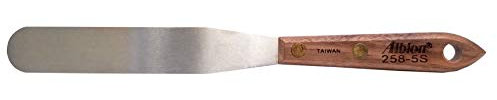Albion Engineering Company 258-5S Classic Spatula, Stainless Steel, Hardwood Handle, 7/8 Wide Tip x 5 Long Blade