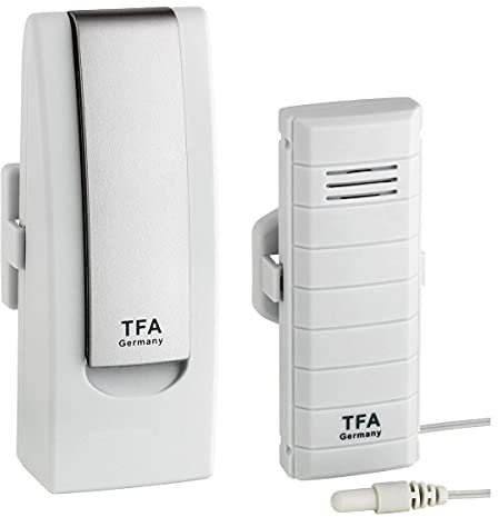TFA Dostmann Weatherhub Starter-Set, mit Temperatursender, mit wasserfestem KabelFühler, SmartHome, Abruf über Smartphone, ideals für Kühlger‰te/Teich/Pool, L 40 (44) x B 28 (32) x H 104 mm