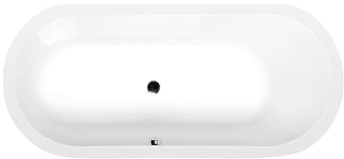 Baignoire ovale en acrylique Coffre Astra O 165 x 75 x 48 cm Blanc, avec baignoire pieds et wandankern