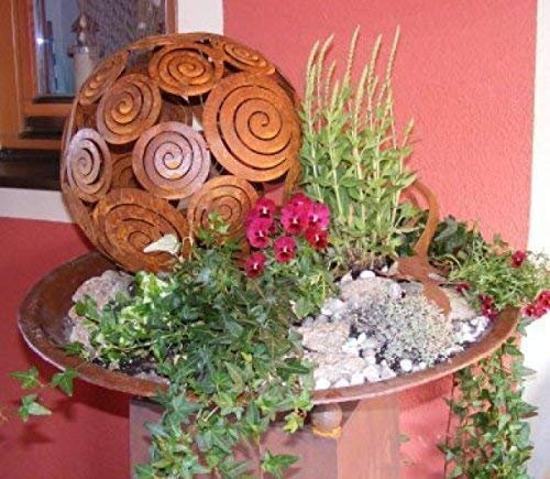 Rostikal | Garten Deko Kugel SPIRA aus Edelrost | Größe S
