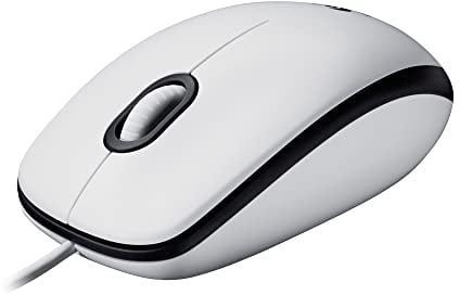 Logitech M100 Mouse USB con Cavo, 3 Pulsanti, Tracciamento Ottico 1000 DPI, Ambidestro, Compatibile con PC, Mac, Laptop - Bianco
