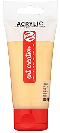 Talens Art Creation Acrylfarbe Tube 75 ml - Gold 801 - Halbdeckend, hervorragende Lichtechtheit, schnelltrocknend, wasserfest - Vielseitige Künstlerfarbe für verschiedene Untergründe