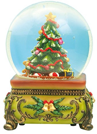 Weihnachtsbaum in einer Schneekugel