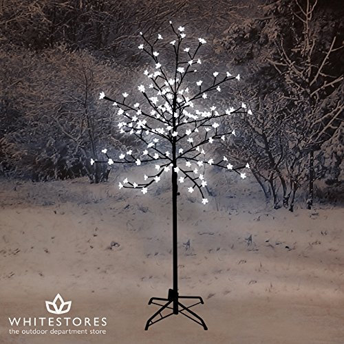Jingles Statica Natale Fiori di Ciliegio Albero - Vari Colori e Taglie Disponibile - Bianco Brillante, 150cm / 150 LEDs