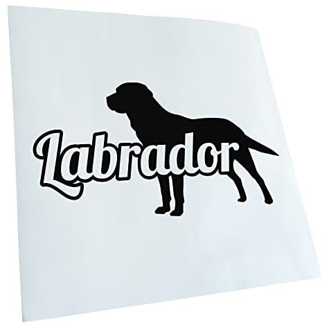 Kiwistar - Autoaufkleber - Schwarz - 19x10cm Labrador mit Name Retriever - Heckscheibe Auto Aufkleber wetterfest für Kfz LKW Mofa Truck - Sticker außen selbstklebend Tuning Zubehör für Fenster