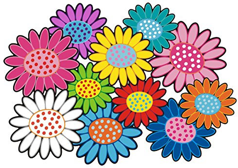 aufgeklebt.de Mini-Autoaufkleber, Blumendesign: Mini 13-51 Stück - bunt gemischt!