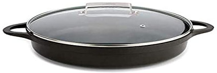 Valira 4139/25 Cocotte Basse Premium de 40 cm fabriqué en Espagne, en Fonte d'aluminium avec Anti-adhérent écologique renforcé, apte pour l'induction, Noir