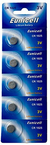 EUNICELL CR1025 DL1025 3V Lithium-Knopfzellen, 5 Stück für Uhr & Geräte | 5 EUNICELL CR1025 Lithium-Knopfzellen mit 3 V für Uhren, Autoschlüssel, Fernbedienungen und kompakte Elektronik