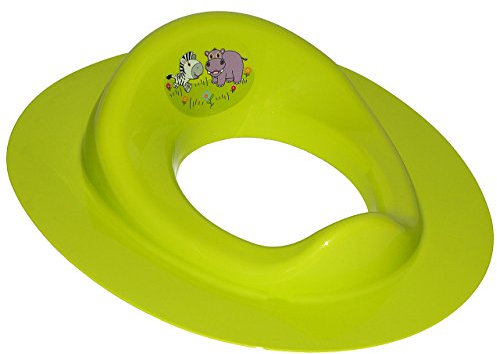 alles-meine.de GmbH Toilettensitz/Toilettenaufsatz - Zootiere Zebra grün - WC Toilettentrainer für Kinder - Jungen & Mädchen - Standardgröße mit Lehne & Pullerschutz - Klositz ..