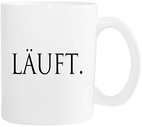 Mister Merchandise Kaffetasse Becher Läuft. Teestasse Weiß
