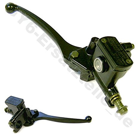 BREMSZYLINDER BREMSE BREMSPUMPE RECHTS FÜR SCHEIBENBREMSE VORNE * Schwarz * mit M8 SPIEGELAUFNAHME z.B. für BENZHOU YIYING YY50QT-50 REX RS400 RS460 AGM GMX450 JINAN QINGQI SPEEDY QM50QT YIYING LONGJIA KYMCO LEIKE JMSTAR MKS BAOTIAN PEUGEOT KREIDLER RMC FLEX TECH TOPDRIVE YY50QT ERING ADLY RIEJU SUKIDA GY6 CHINA ROLLER GY6 50-150ccm