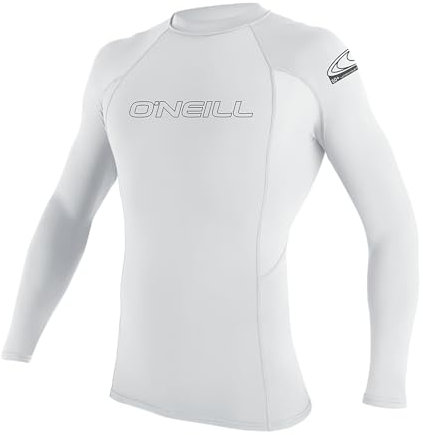 O'Neill Wetsuits Herren Basic Skins L/S Crew Rash Vest, White, XL