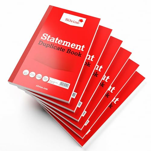 Silvine Duplicate Statement Book - Numbered 1-100 with index sheet (210 x 127mm) [Pack of 6]