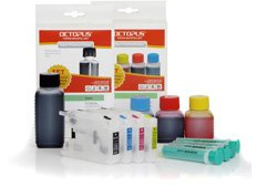 Octopus Fill In Patronen für Brother LC-1220, LC-1240, LC-1280 incl. 250ml Tinten-Nachfüllsets + Refillspritzen mit Kanülen + Latexhandschuhe + Anleitung u.a. für Brother Geräte DCP-J 525 W, MFC-J 625 DW, MFC-J 835 DW, MFC-J 6710 DW, non-OEM