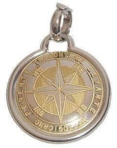Maglione Gioielli Ciondolo Rosa dei Venti in oro giallo e bianco 18kt