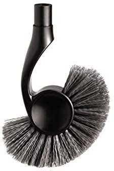 simplehuman BT1095 Replacement Toilet Brush Head, Easy Screw On, Stiff Outer Bristles, Black Plastic