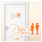 Grandora Wandtattoo Sprüche PIPI Lounge Mann Frau I orange 27 x 18 cm I WC Türaufkleber Piktogramm Bad Badezimmer Wandaufkleber Wandsticker W755