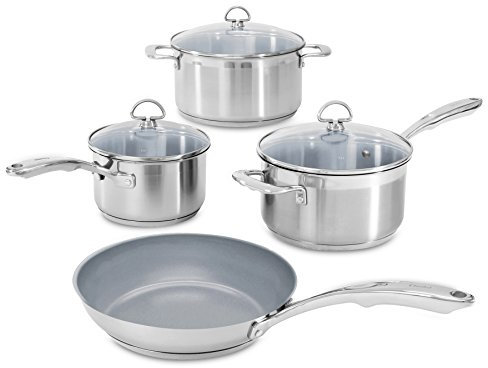 Chantal SLIN-7C Induction 21 Steel Cookware Set, Japanese, Ceramic Non Stick