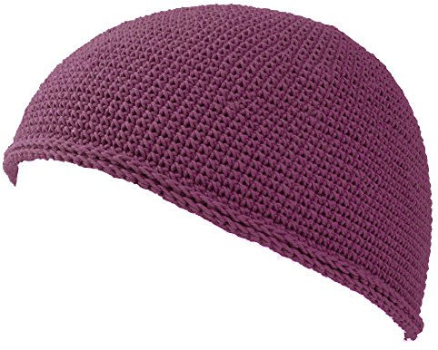 Charm Herren Islam Beanie Mütze - Skull Cap Kufi Namaz Takke in 2 Größen Dunkelrot M