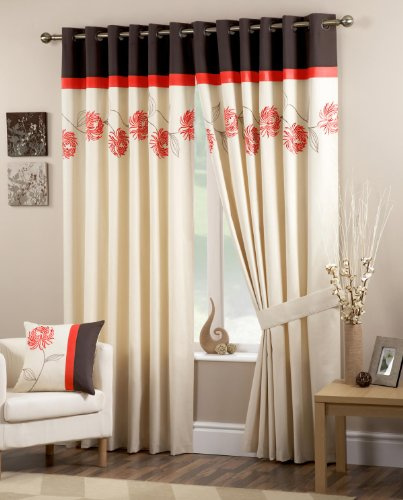 Pandora Spice 46x90 Lined Eyelet Curtains