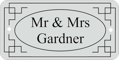 [Custom] SILVER DOOR NAMEPLATE SIGN ENGRAVED PERSONALISED LDP10 100mm X 50mm