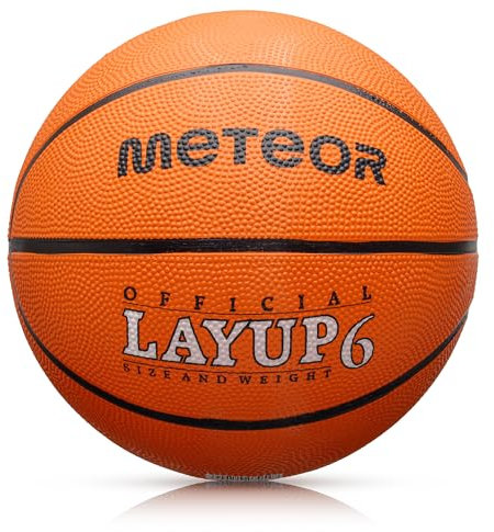 meteor® Layup Kinder Mini Basketball Größe #5 ideal auf die Jugend Kinderhände abgestimmt idealer Basketball für Ausbildung weicher Basketball griffiger Oberfläche (Größe 6 (Damen), Orange)