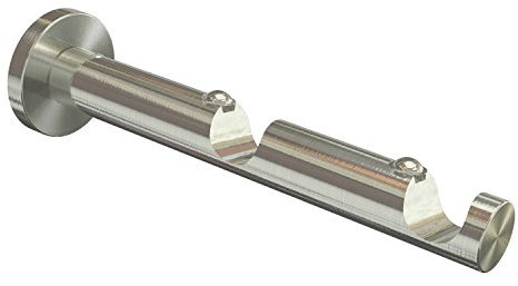 Flairdeco Träger offen für 16 mm Ø Gardinenstange, 2-läufig, Metall, Edelstahl-Optik