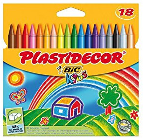 Plastidecor - Estuche con 18 Ceras de Colores