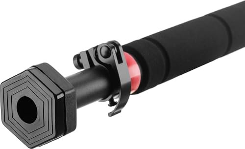 Gymtek Klimmzugstange für Türrahmen, Klimmzug Montierbar ohne Schrauben, Rutschfest Pull Up Bar mit Schaumstoffgriff, Trainingsgerät für Heimturnhalle, Fitnessgeräte für Zuhause (65-100cm Rot)